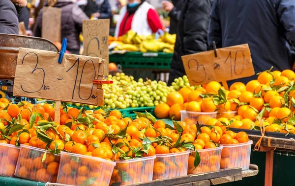Laranjas Outras Frutas Mercado — Fotografia de Stock