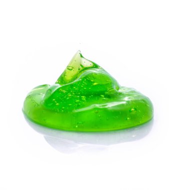 Beyaz bir arkaplanda aloe yeşili bir deri dokusu tespit edildi.