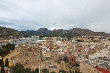 Cartagena 'daki Ortega Cano boğa güreşi harabeleri, Murcia, İspanya