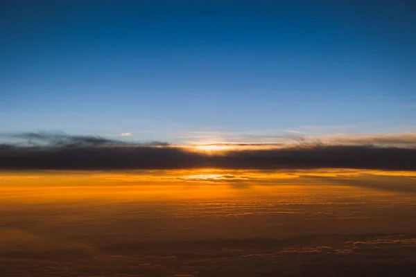 Uma Vista Aérea Belo Pôr Sol Laranja — Fotografia de Stock
