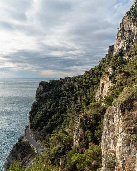 Vertical Shot Rocky Liguria Coastline Noli Italy — Stock Photo, Image