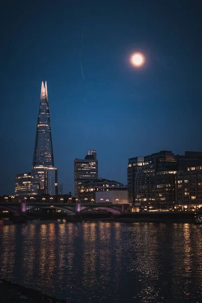 Horizon Londonien Avec Des Bâtiments Illuminés Shard Nuit — Photo