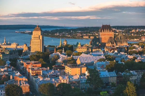 Malowniczy Widok Piękne Miasto Quebec Kanada Ciągu Dnia — Zdjęcie stockowe