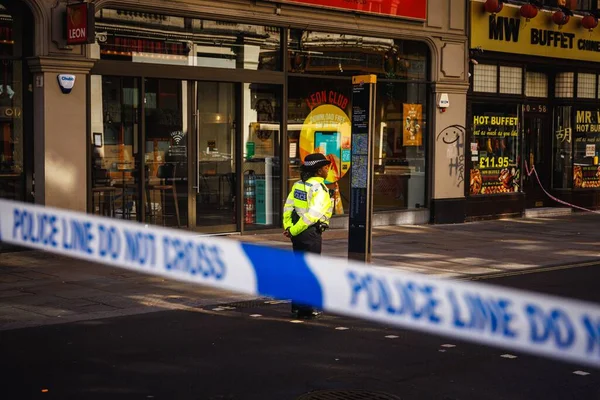 Σκηνή Εγκλήματος Κοντά Στην Πλατεία Leicester — Φωτογραφία Αρχείου