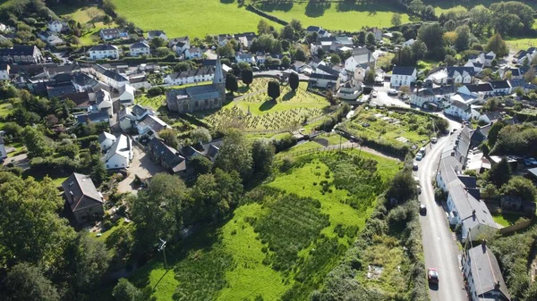 Drone Aérien Village Swimbridge Dans Devon Nord Angleterre — Photo
