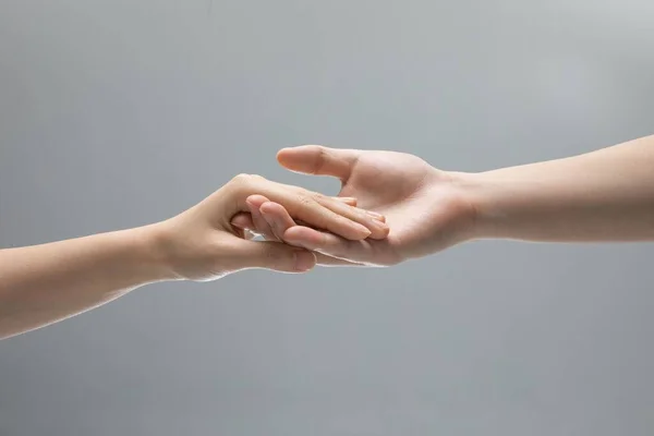 Beautiful Shot Two Hands Touching Each Other — Stock Photo, Image