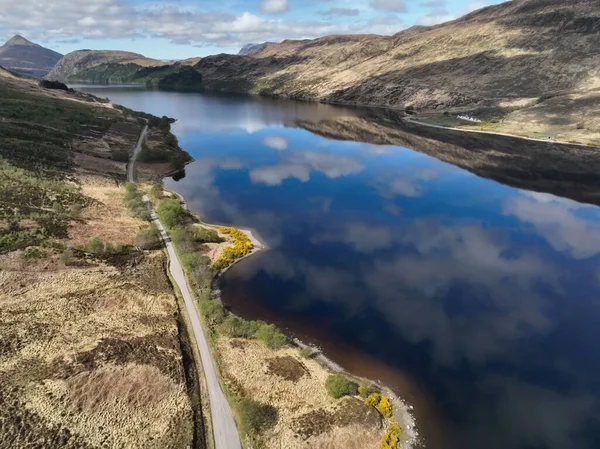 Piękny Krajobraz Long Loch Scottish Highlands Słoneczny Poranek — Zdjęcie stockowe