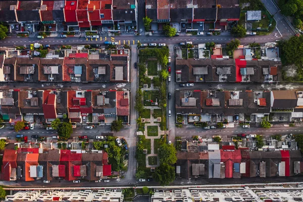塔林家亚市建筑屋面的空中俯瞰 — 图库照片