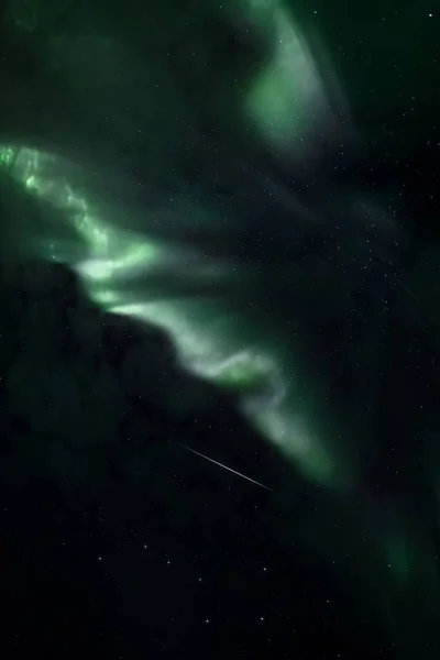 Una Vista Impresionante Las Luces Boreales Aurora Boreal Troms Noruega — Foto de Stock