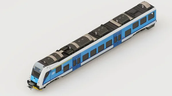 Uma Renderização Modelo Protótipo Trem Isolado Fundo Branco — Fotografia de Stock