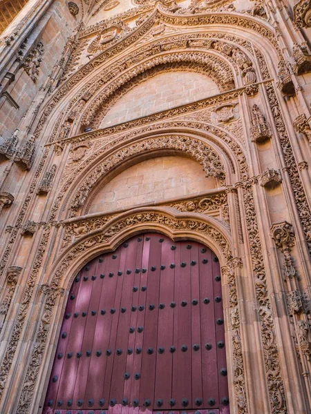 Svislý Nízký Úhel Fascinující Architektury Monumentálního Města Salamanca Španělsku — Stock fotografie