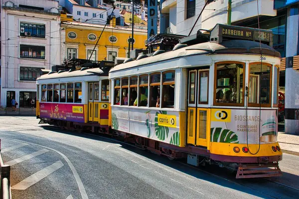Colorido Tranvía Calle Lisboa — Foto de Stock