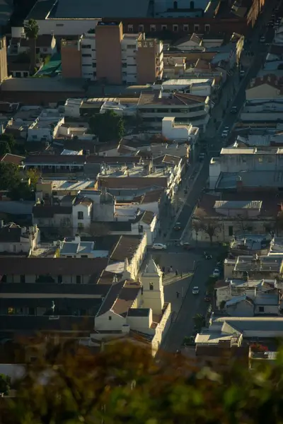 Een Verticale Antenne Uitzicht Het Centrum Van Salta Stad Argentinië — Stockfoto