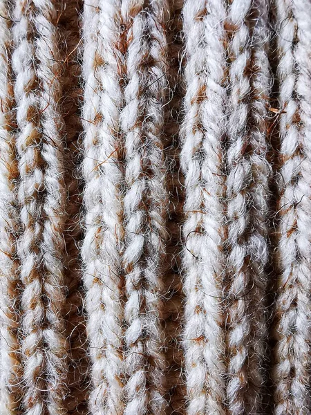 寒い冬のための白い暖かいウールの靴下の繊維の閉鎖 — ストック写真