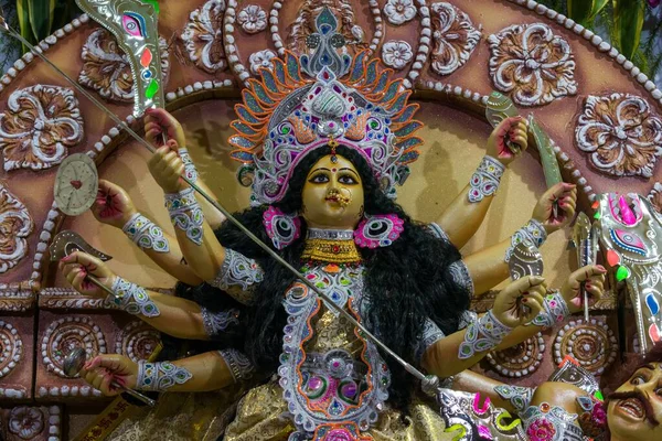 Piękny Idol Maa Durga Czczony Mandali Mumbaju Dla Durga Puja — Zdjęcie stockowe