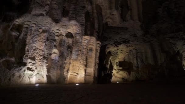 Grotta Illuminata Ercole Notte Tangeri Marocco — Video Stock