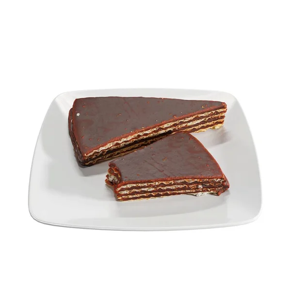 Chocolate Covered Wafer Isolated White Background — Stock Photo, Image