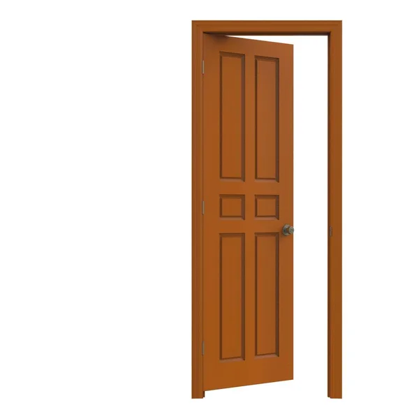 Open Isolated Interior Door Closed Illustration Rendering — Stock Photo, Image