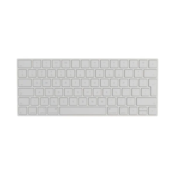 Illustration White Keyboard Isolated White Background — Stock Photo, Image
