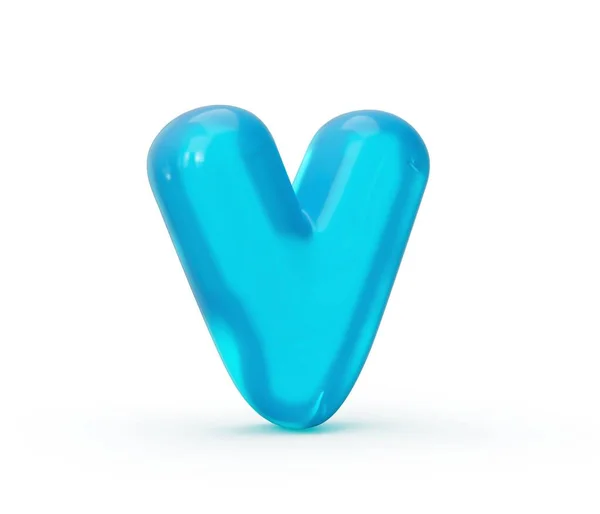 Een Van Letter Gemaakt Van Aqua Blauwe Gelei Vloeistof — Stockfoto