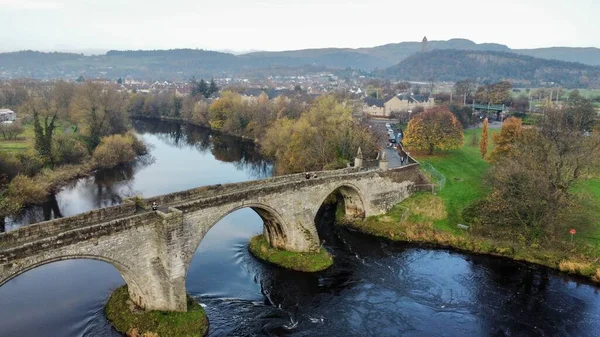 Aerial View Stirling Old Bridge River Forth Scotland — Stock Photo, Image