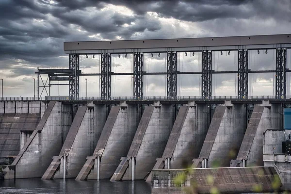 Eerste Hydro Elektrische Dam Gebouwd Quebec — Stockfoto