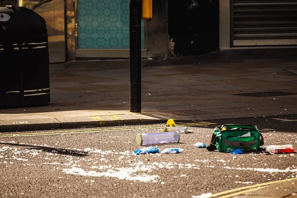 Una Escena Del Crimen Cerca Leicester Square —  Fotos de Stock