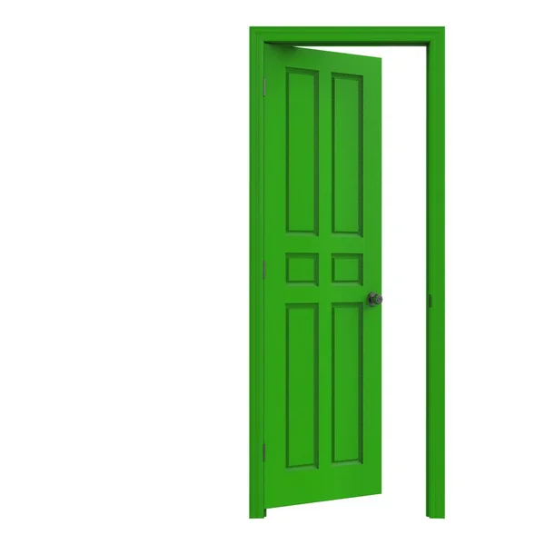 Verde Deschis Izolat Ușă Interior Închis Ilustrație Randare — Fotografie, imagine de stoc
