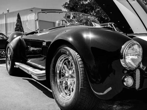 Gros Plan Cobra Noir Brillant Classic Car Show Woodinville Washington — Photo
