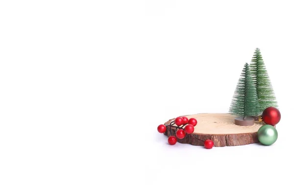Ein Hintergrunddesign Mit Weihnachtsschmuck Und Kerzen — Stockfoto