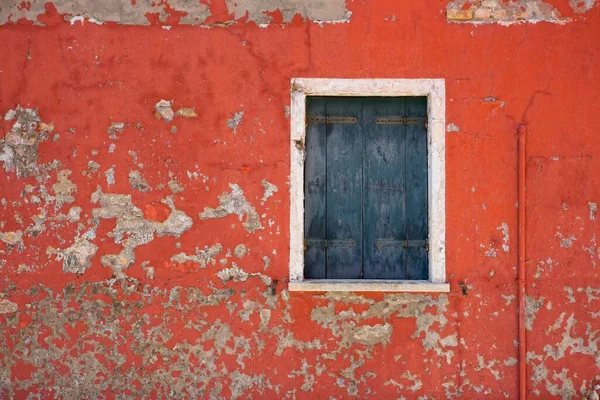 Exterior Rústico Avermelhado Uma Casa Burano Itália — Fotografia de Stock