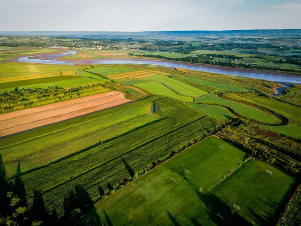 Tarımsal Tarlaların Tarlaların Havadan Görünüşü — Stok fotoğraf
