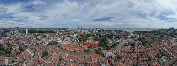 Panoramatický Výhled Město Malacca Zamračený Den Malajsie — Stock fotografie