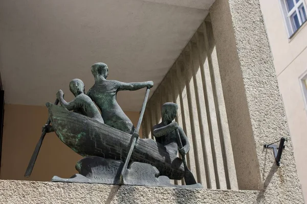 Vacker Gammal Skulptur Den Underbara Staden Wien Österrike Trevlig Sommardag — Stockfoto