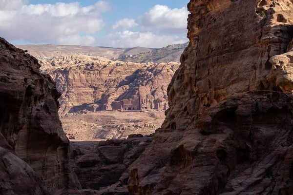 Ürdün Petra Daki Antik Binaların Havadan Görünüşü — Stok fotoğraf