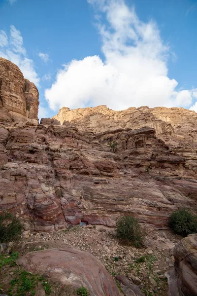 Una Vista Aérea Hermosas Montañas Petra Jordania — Foto de Stock