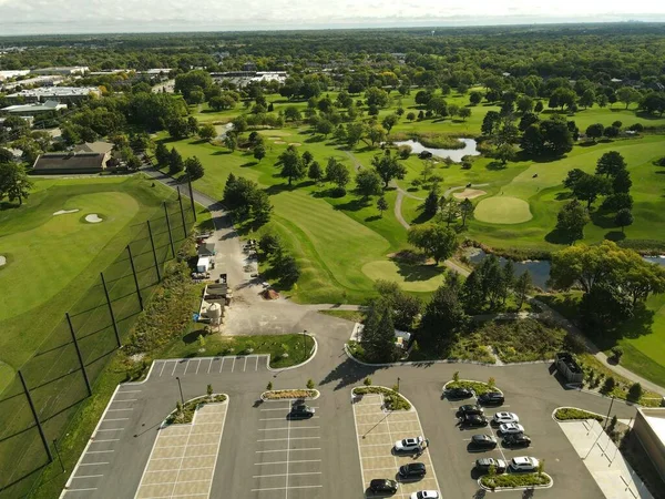 Eine Drohnenaufnahme Des Golf Geländes Bei Chicago Usa — Stockfoto