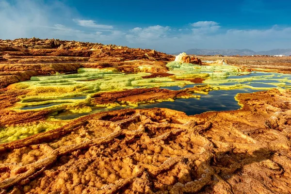 Sulfurous Formations Created Upwelling Volcano Springs Ethiopia — Stock Photo, Image