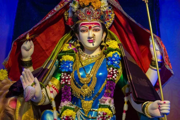 Ídolo Maa Durga Adorava Mandal Mumbai Para Navratri — Fotografia de Stock