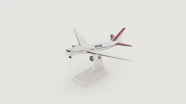 Uma Renderização Protótipo Avião Isolado Fundo Branco — Fotografia de Stock