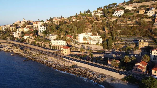 イタリア ソレントの海岸にある町の美しい空中風景 — ストック写真