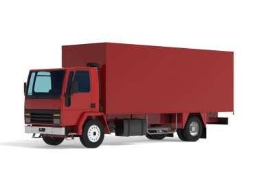 Kamyon nakliye aracı, beyaz arkaplanda 3d görüntü izole etti