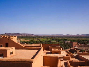 Çamurun tepesi Kasbah de Taourirt, Ouarzazat, Fas 'ı inşa etti.