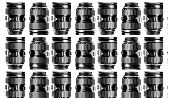Set Obiettivi Fotocamera Sfondo Bianco — Foto Stock