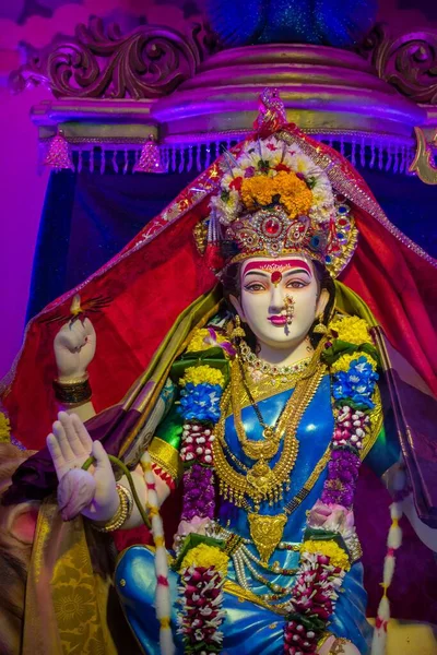Colpo Verticale Dell Idolo Maa Durga Adorato Mandal Mumbai Navratri — Foto Stock