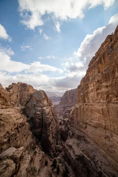 Vzdušný Pohled Krásné Hory Petře Jordánsko — Stock fotografie