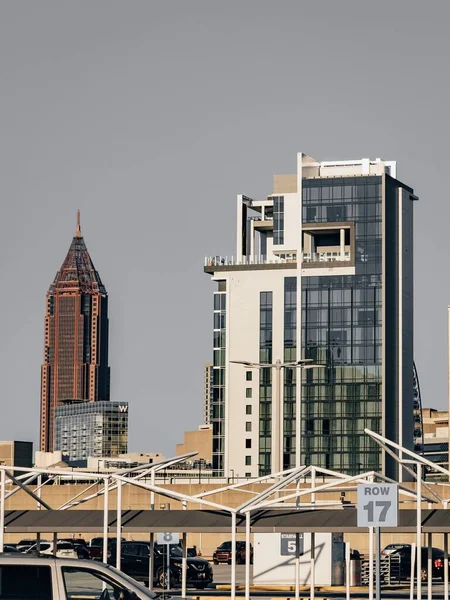 Vertikální Snímek Panorama Města Atlanta Při Západu Slunce Georgii Usa — Stock fotografie