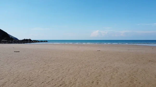 Вид Воздуха Море Песчаным Пляжем — стоковое фото