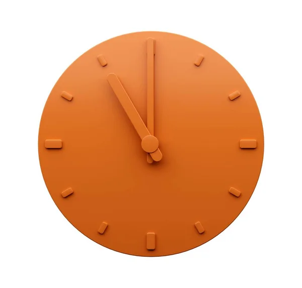 Minimal Orange Clock Eleven Uhr Abstrakte Minimalistische Wanduhr Illustration — Stockfoto
