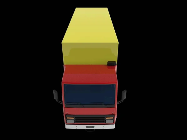 Truk Van Transportasi Terisolasi Render Ilustrasi Pada Latar Belakang Putih — Stok Foto